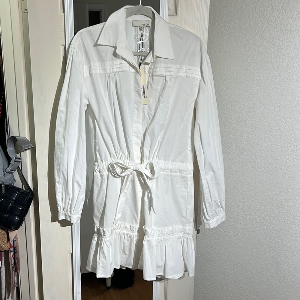 Pinch button up tie dress